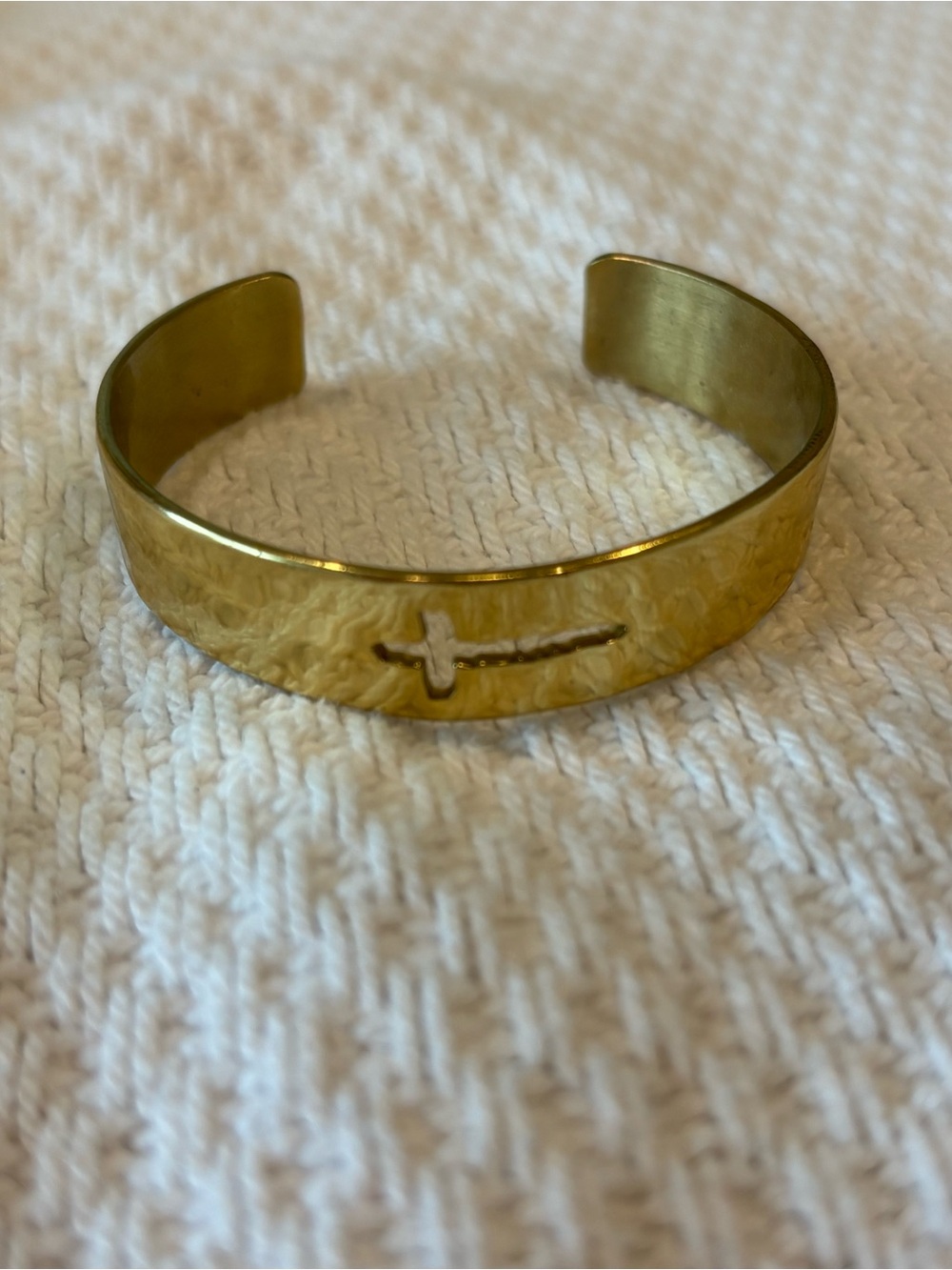Rustic Cuff Gold Cross Cuff Bracelet